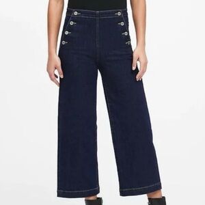 BANANA REPUBLIC HIGH-RISE WIDE-LEG CROP SAILOR JEAN